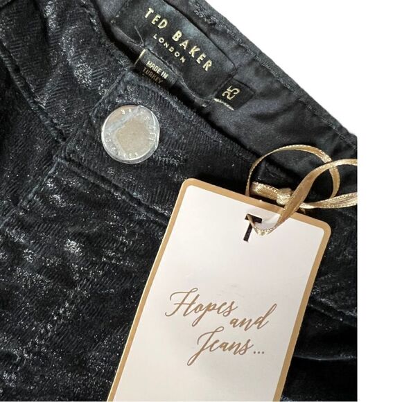 Ted Baker Dehbra Zebra Skinny Jeans In Black - Picture 3 of 10